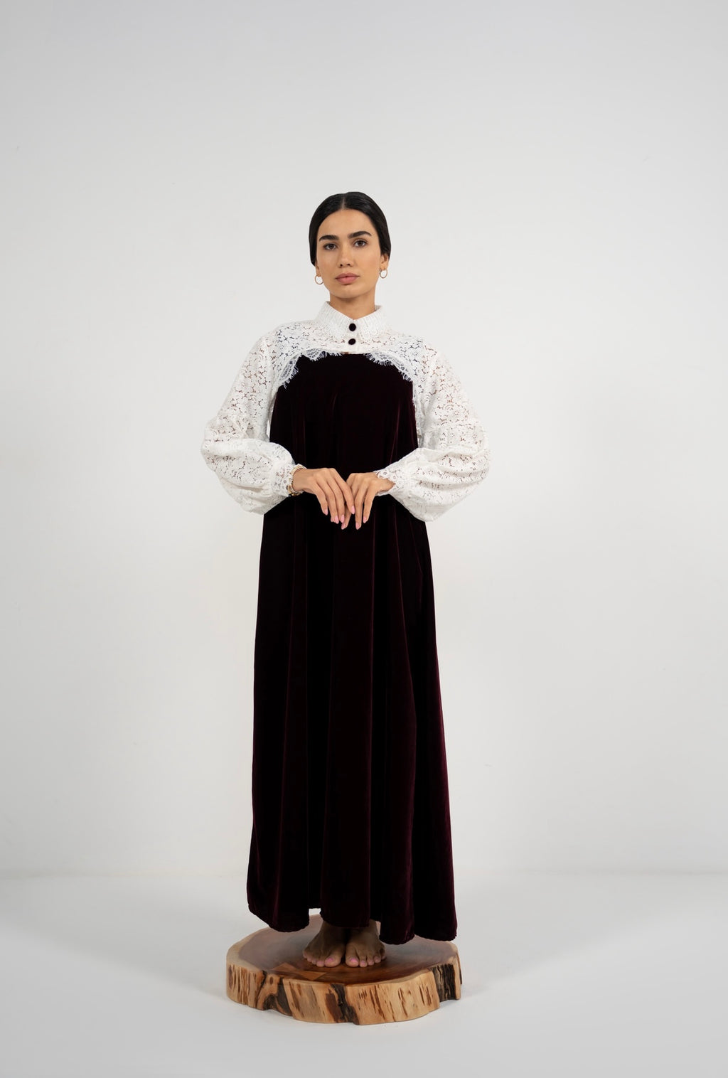 Maroon Velvet Loom Dress