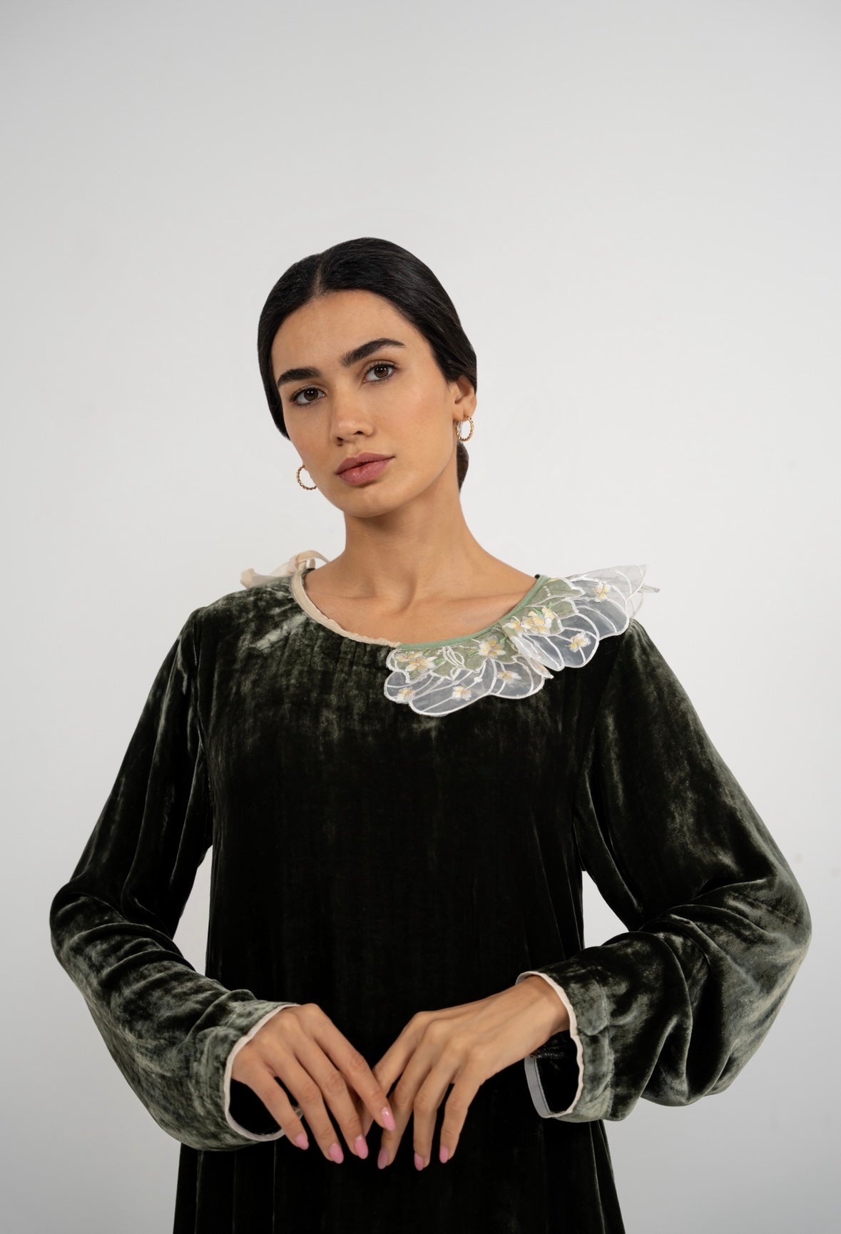 Moss Velvet Loom Dress