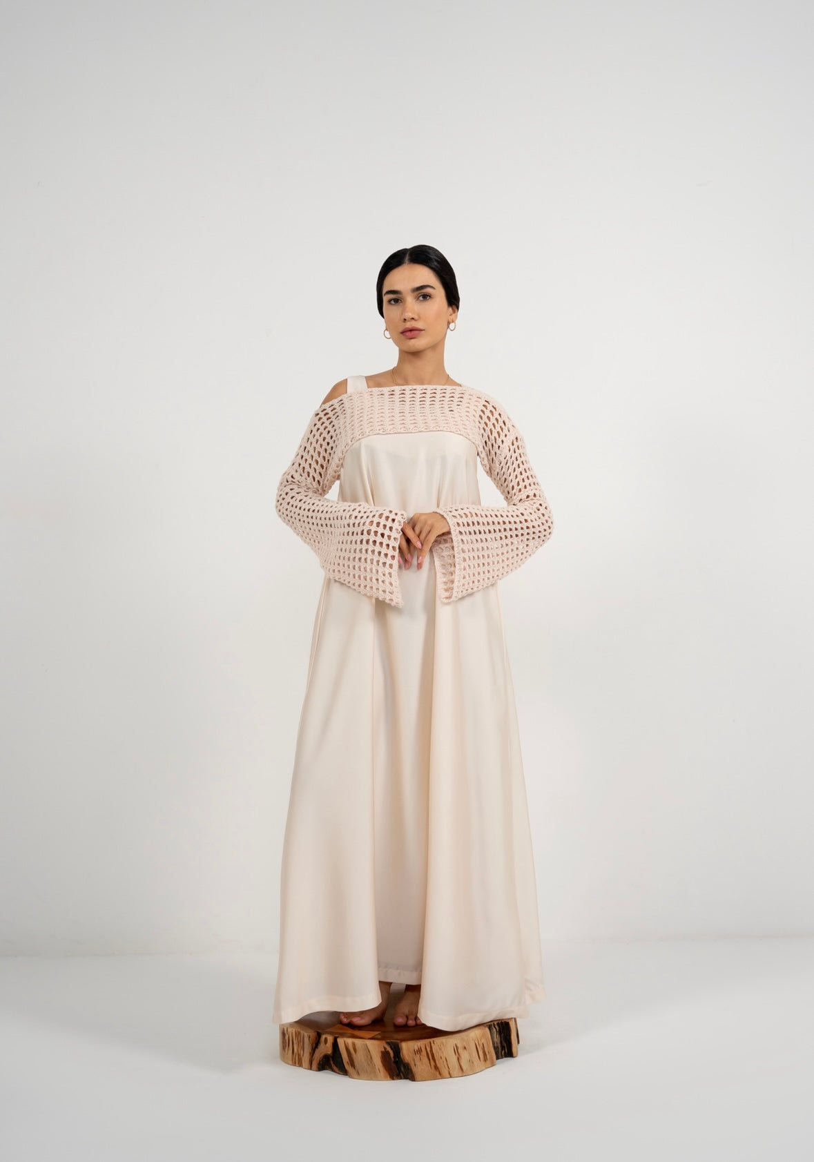 Crochet Beige Loom Dress