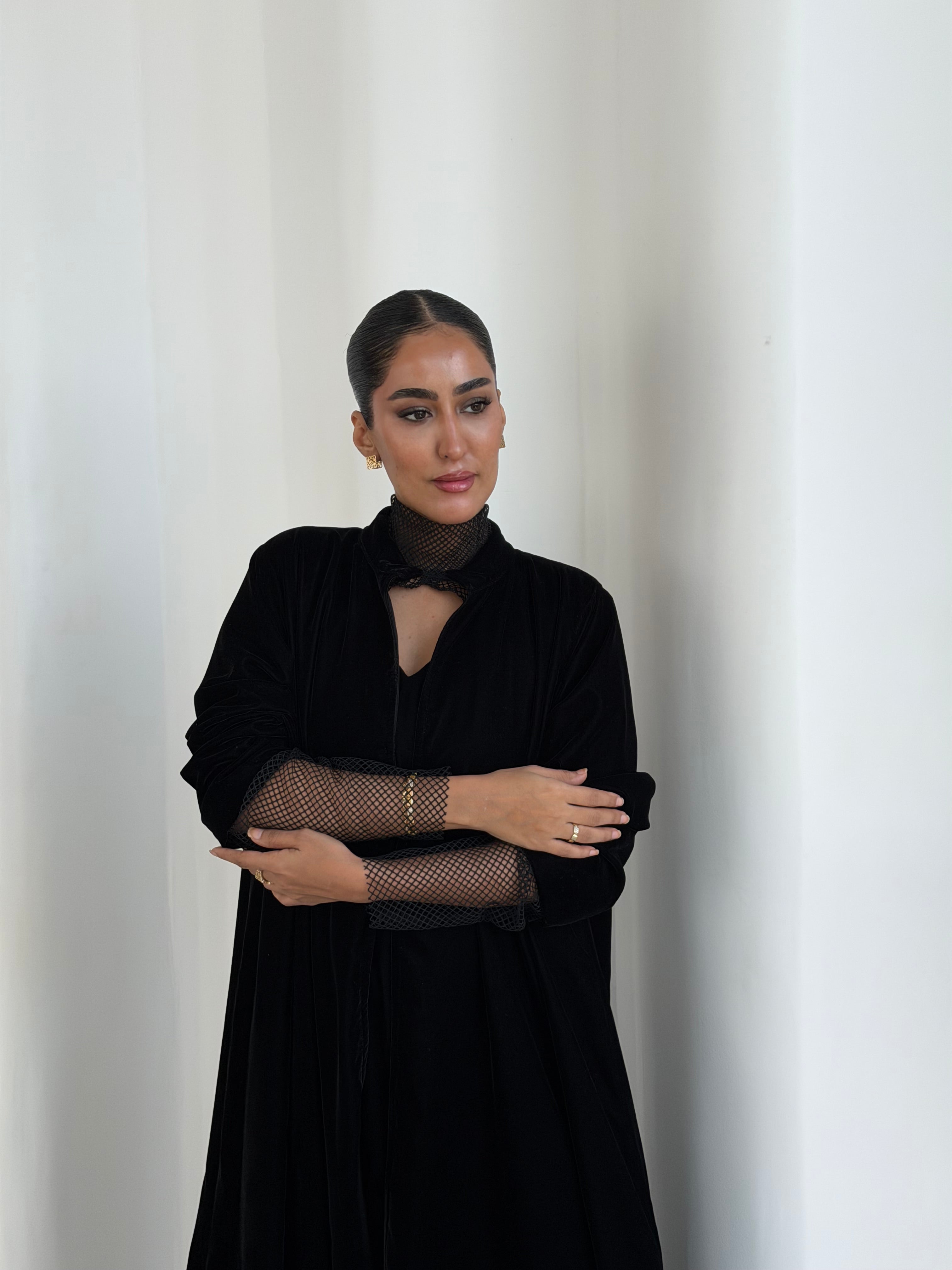 Black Loom Dress with Abaya