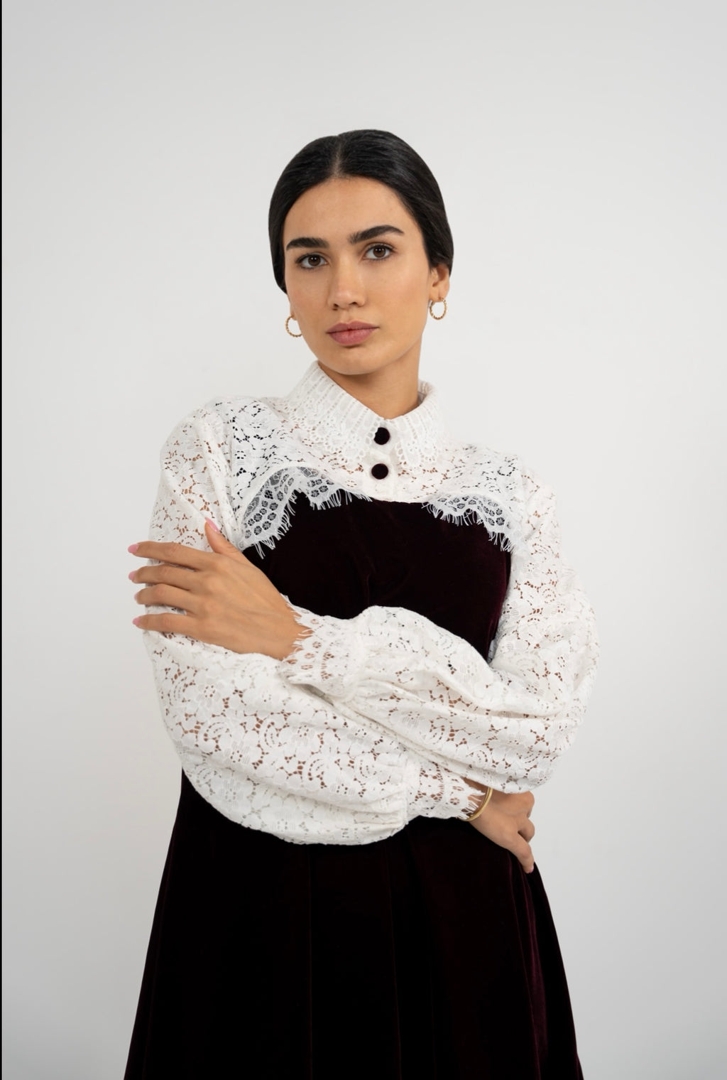 Maroon Velvet Loom Dress