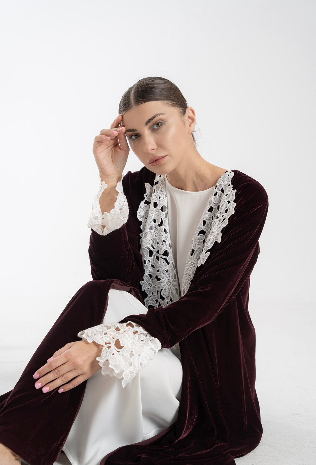 Burgundy Aura Abaya