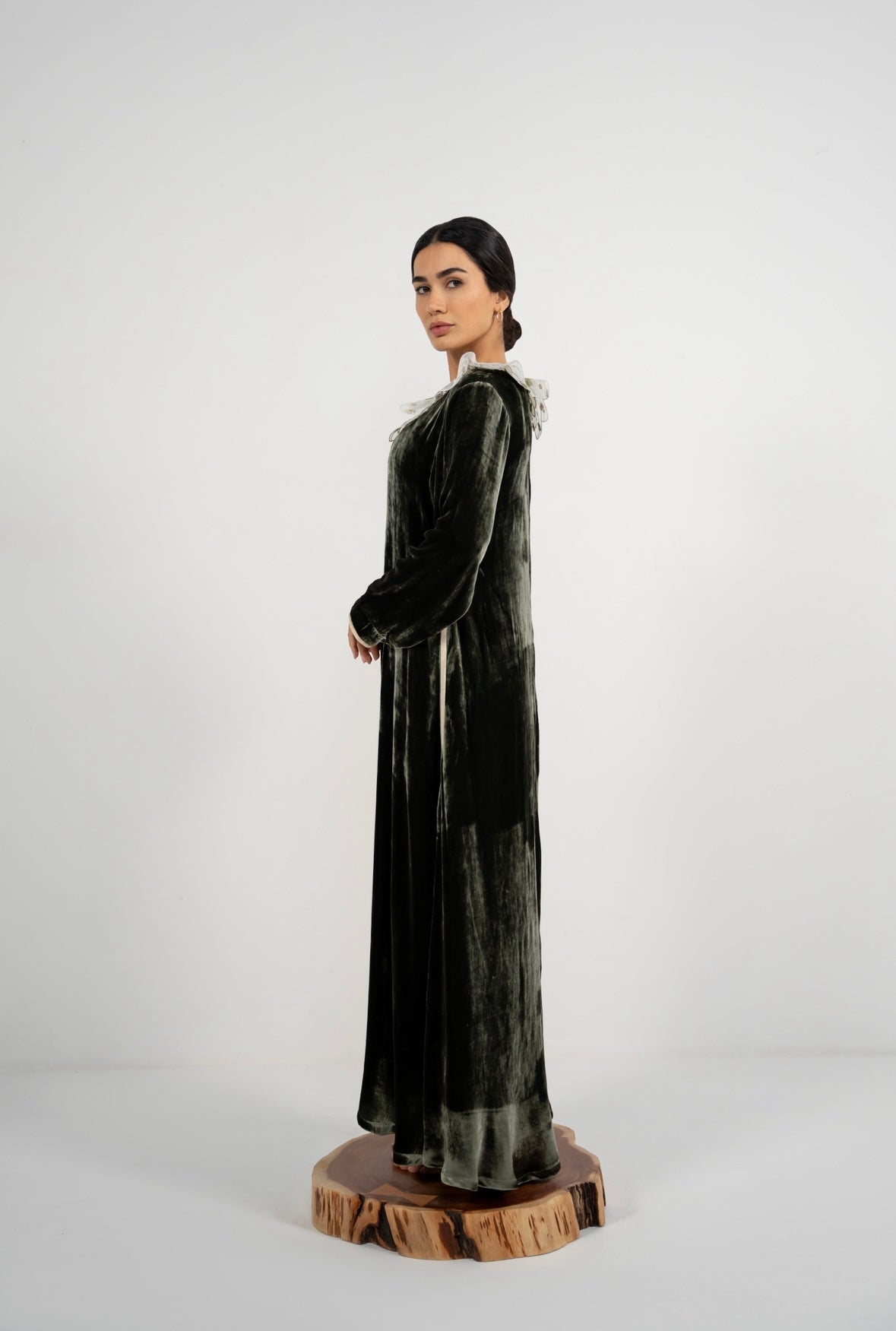 Moss Velvet Loom Dress